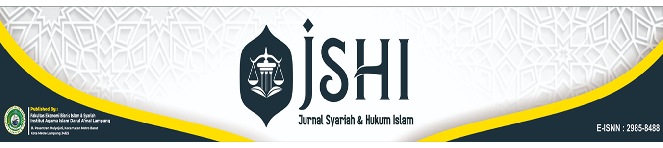 JSHI: Jurnal Syariah Hukum Islam